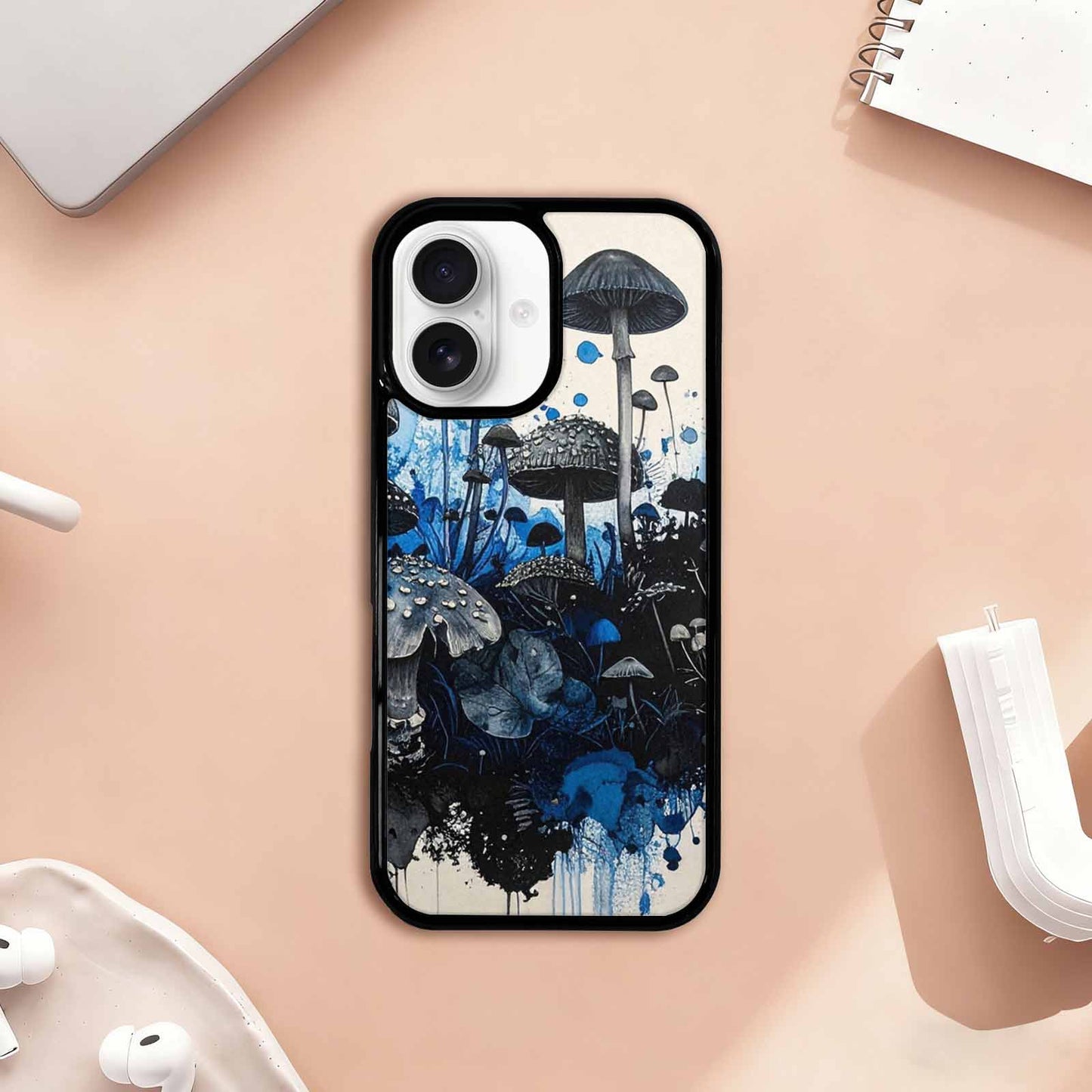 iPhone 17 Case — Mushrooms (general) Black &amp; Original Art, Unique Phone Case Design