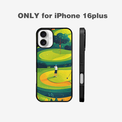 iPhone 16 Plus Case — Golf Cartoon Art Pattern, Custom Printed Phone Case