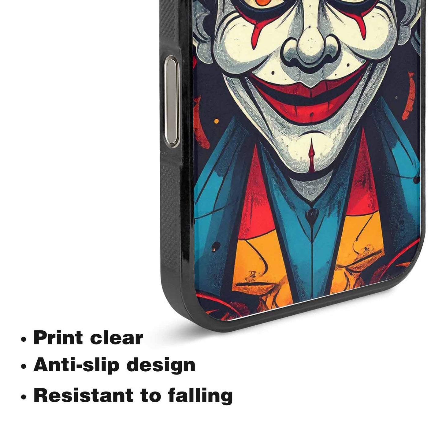 iPhone 15 Pro Max Case — Evil Circus Heads Faces Overlapping Patterns, Personalized Phone Case