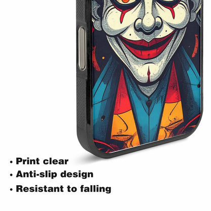 iPhone 15 Pro Max Case — Evil Circus Heads Faces Overlapping Patterns, Personalized Phone Case