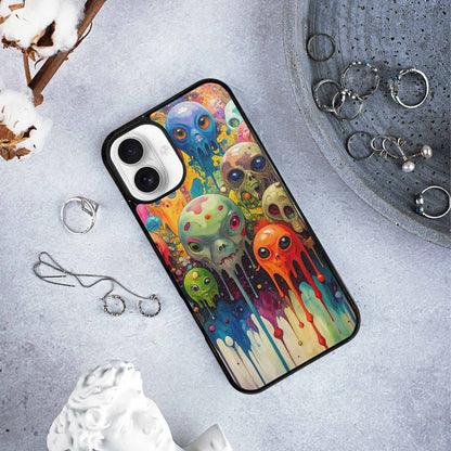 iPhone 16 Plus Case — Aliens Camomelting Aliens Patt E6l, Unique Phone Case Design