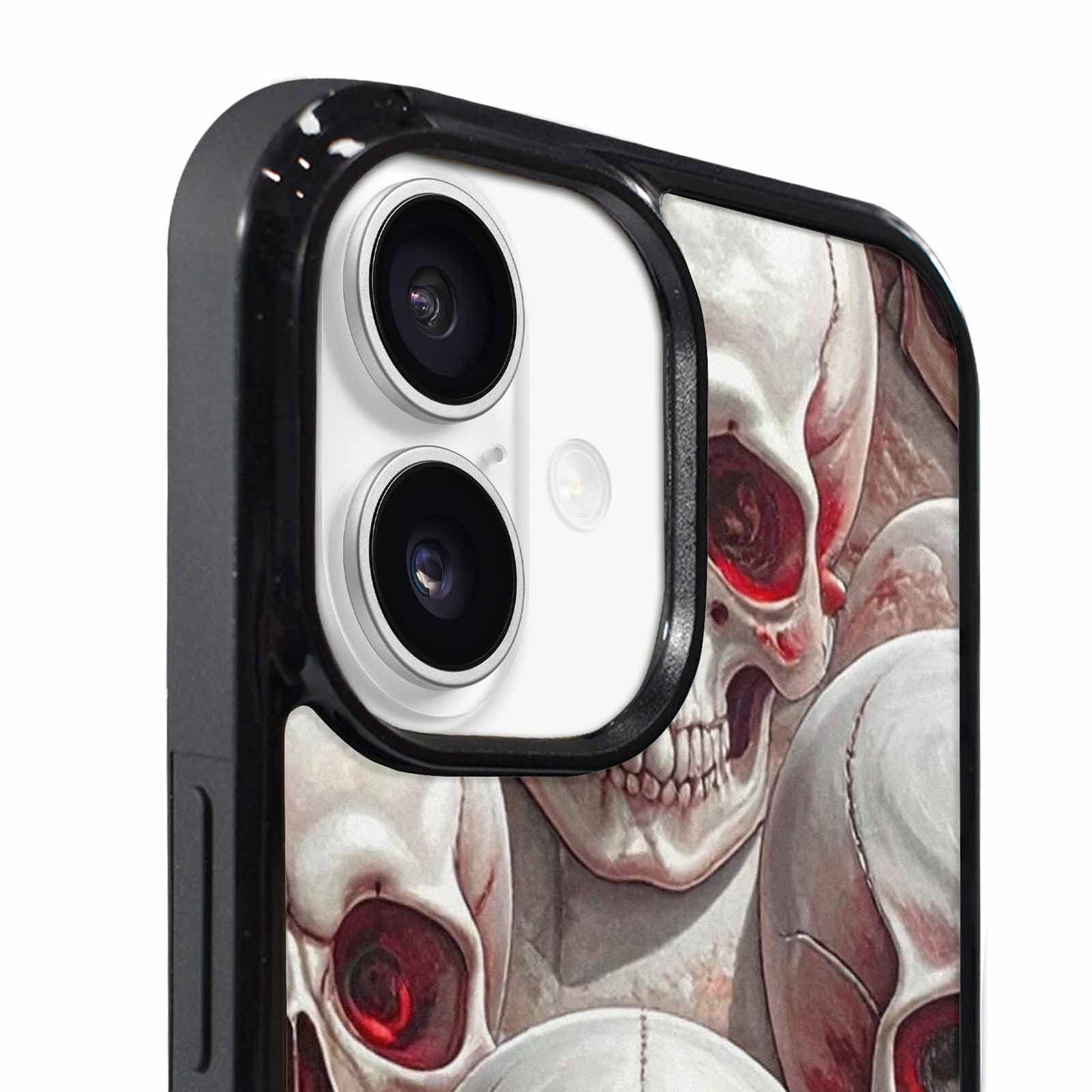iPhone 17 Case — Glossy Blood Moon Gothic Skulls, Custom Print Case Cover