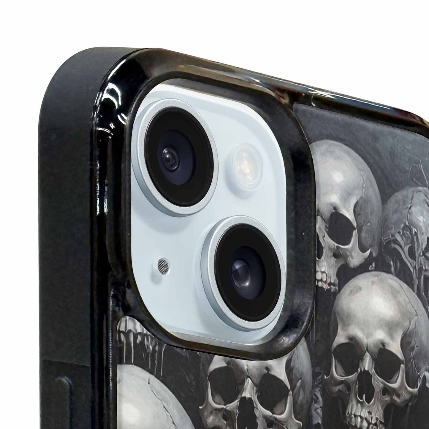 iPhone 15 Plus Case — Grey Dark Black And Grey Tones, Custom Designed Case Cover