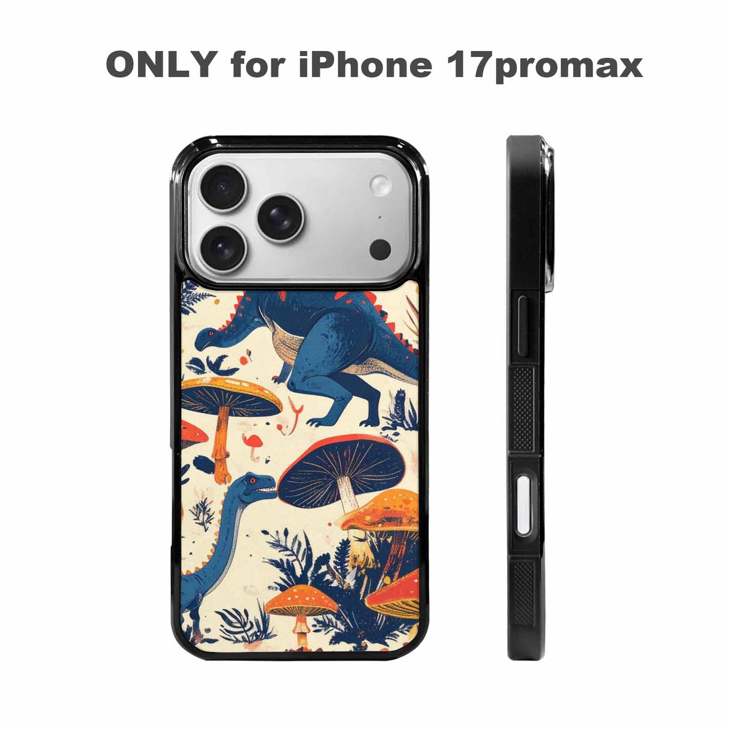 iPhone 17 Pro Max Case — Vintage Dinosaurs Mushroom Retro Vintage, Custom Art Phone Cover