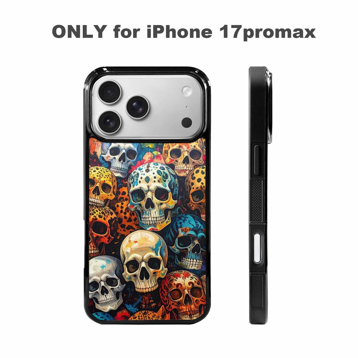 iPhone 17 Pro Max Case — Skulls Animal Printskulls Patt Gothic Skulls, Custom Phone Case