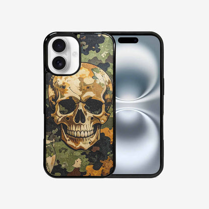iPhone 16 Case — Military Camo Texture Combined With Distressed, Personalized Phone Case