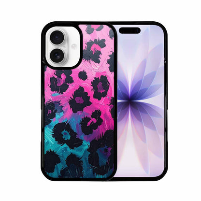 iPhone 17 Case — Leopard Neon Pink Teal Airbrush Animal, Personalized Phone Case