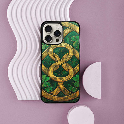 iPhone 16 Pro Max Case — Irish Celtic Knot Pattern Shamrocks Seamless, Custom Art Phone Cover
