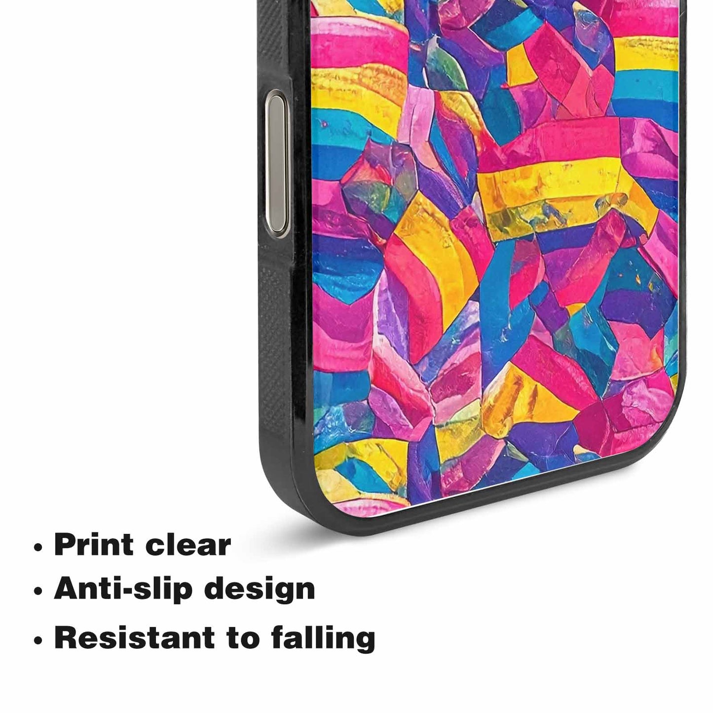 iPhone 15 Pro Max Case — Pansexual Flag Color Theme Small Rainbow, Custom Made Phone Cover
