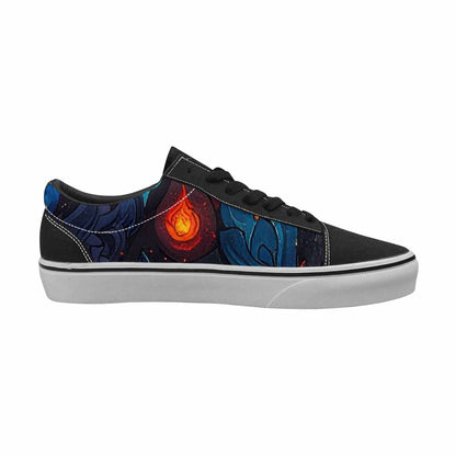 MEN'S Fire Flame Canvas Lace-Up Vibrant Chaos Custom Sneakers