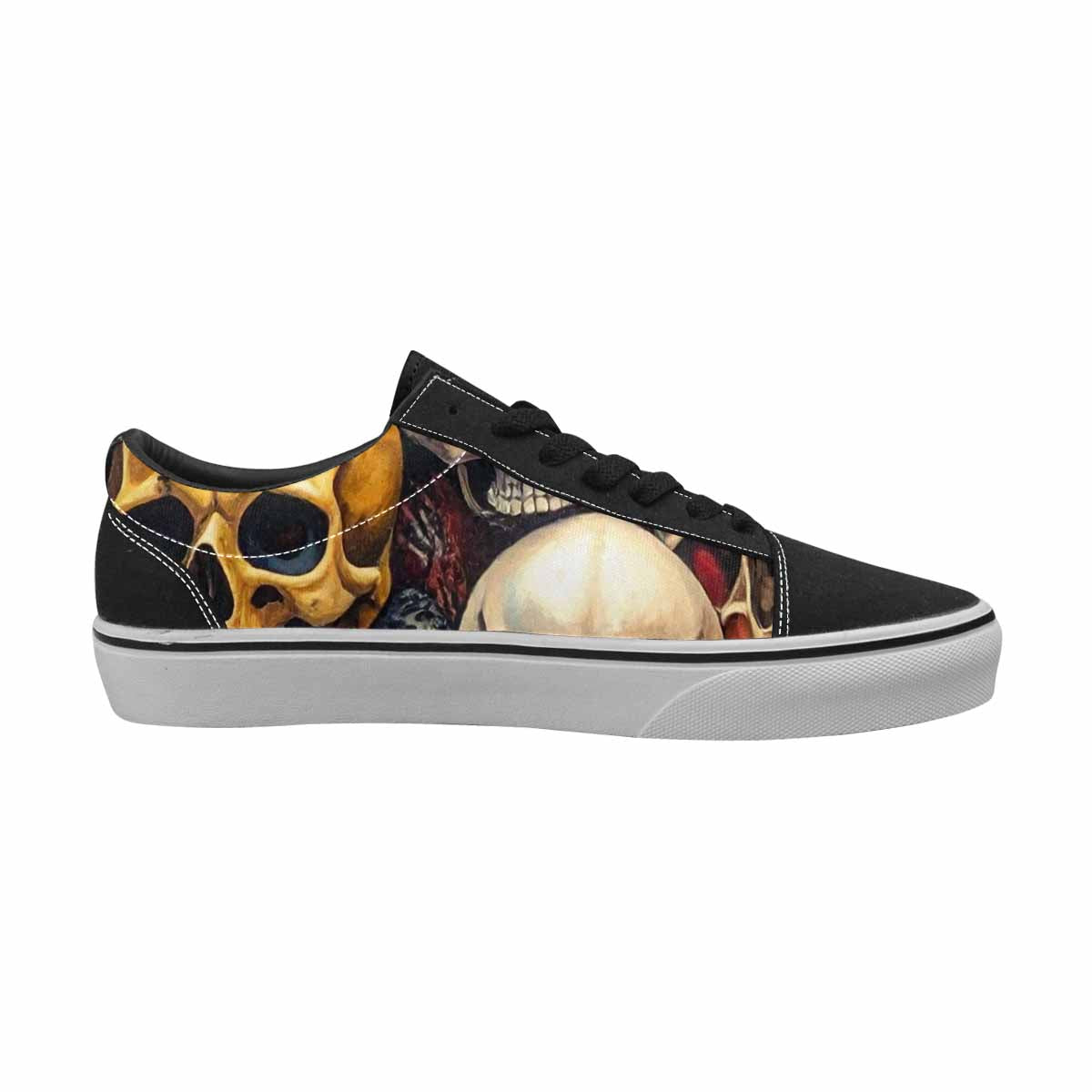 WOMEN'S Skulls Lace-Up Canvas Wallpaper Art Custom Sneakers