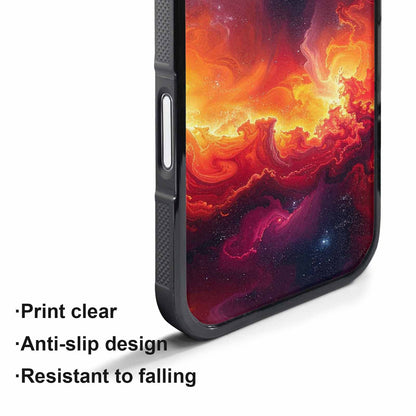 iPhone 17 Pro Max Case — Galaxy Art Red Orange Galaxy Space, Personalized Phone Case