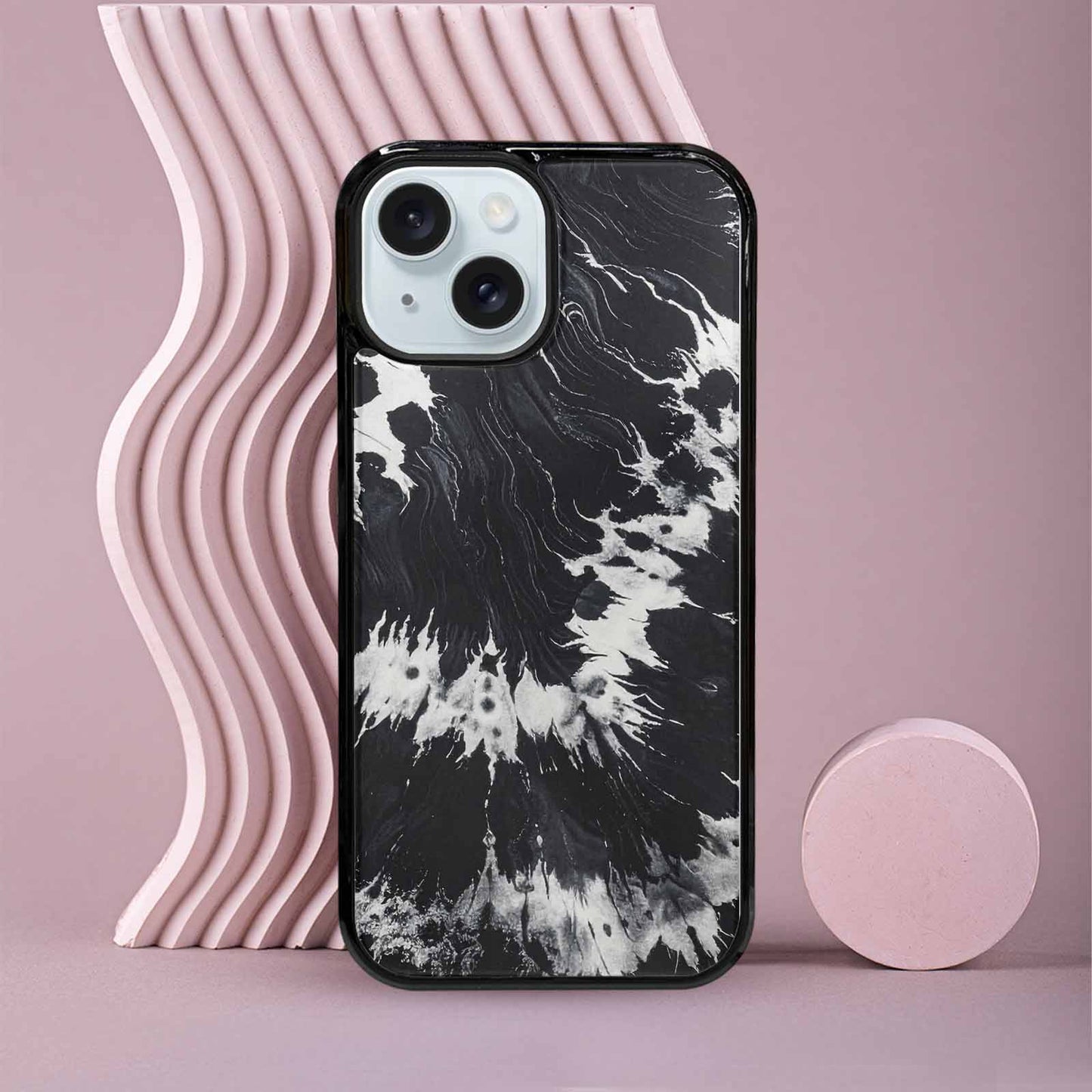 iPhone 15 Case — Black White Animal Print, Custom Designed Case Cover