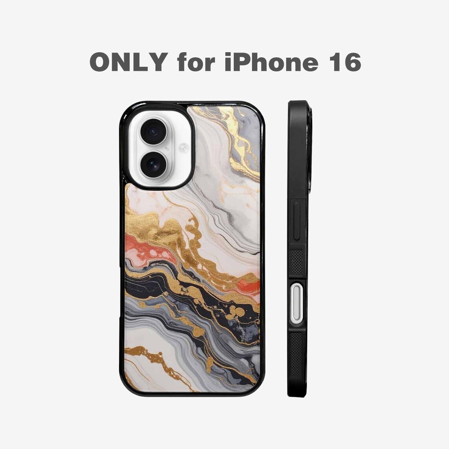 iPhone 16 Case — Marble Vein Marble Veins Pattern Hundreds, Custom Phone Case