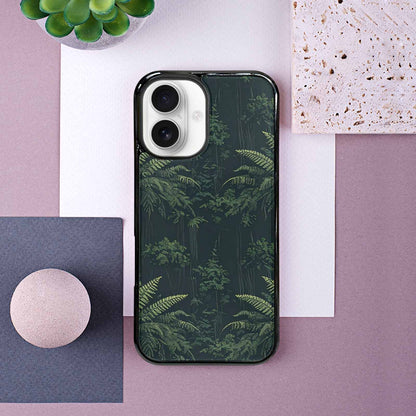 iPhone 16 Case — Seamless Pattern Ancient Redwood Forest Giant, Custom Art Phone Cover