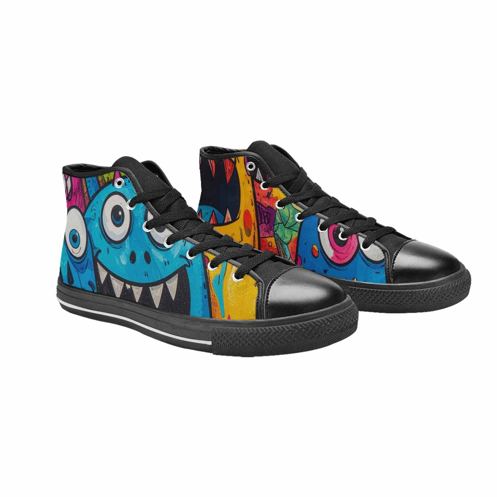 WOMEN'S Goofy Cartoon Monster High Top Canvas Grunge Custom Sneakers