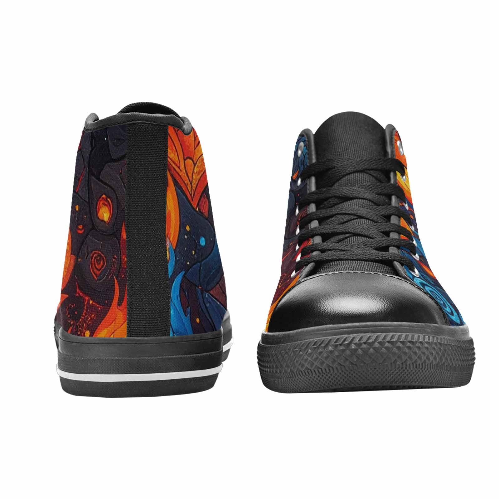 WOMEN'S Fire Flame High Top Canvas Cottagecore Shoes