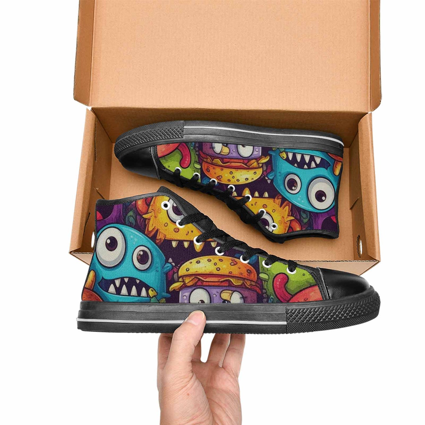 MEN'S Cartoon Monster Character High Top Canvas Dark Academia Sneakers