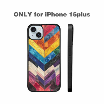 iPhone 15 Plus Case — Progress Pride Flag Color Theme Small, Customized Protective Case
