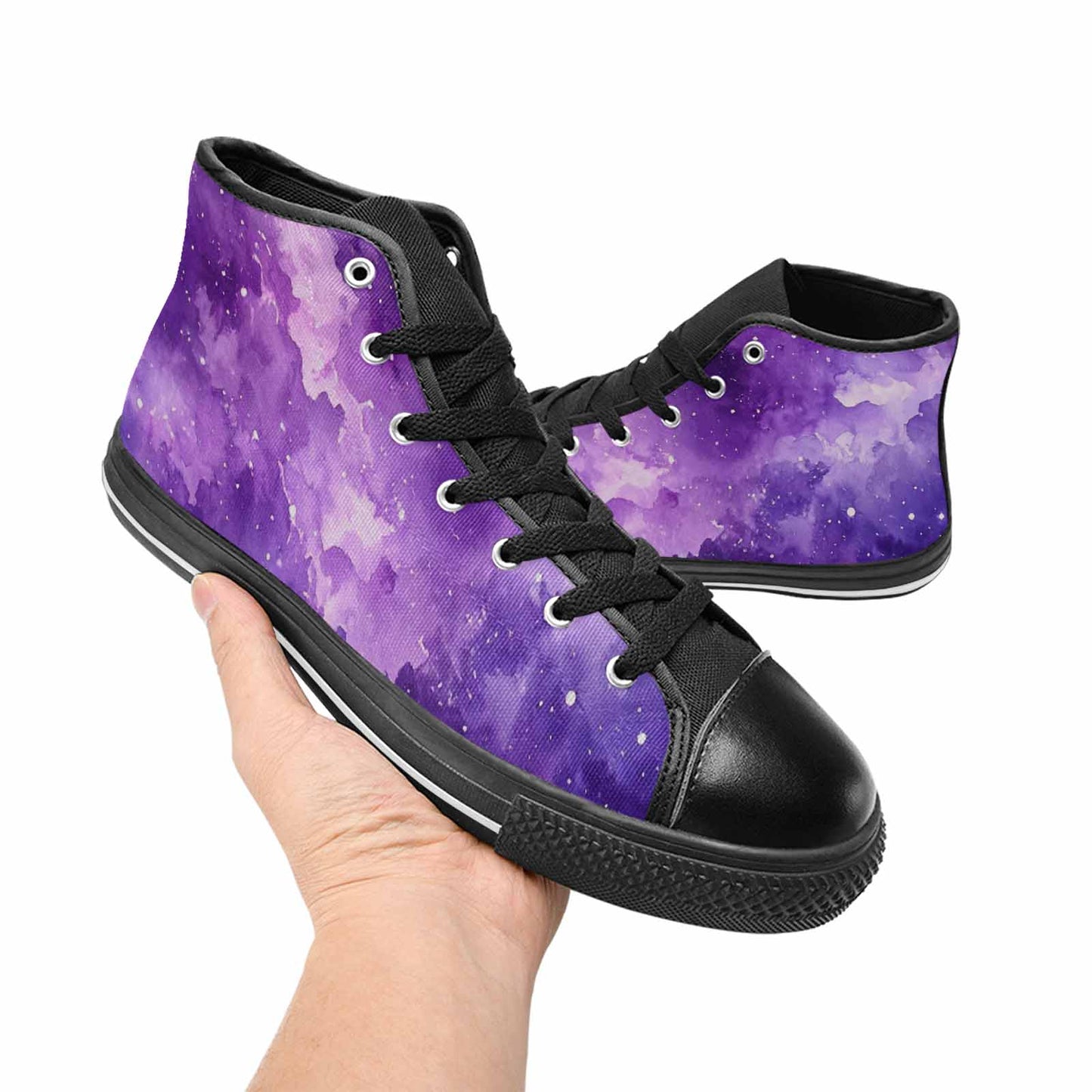 MEN'S Galaxy Art - High Top Canvas Vibrant Chaos Custom Shoes