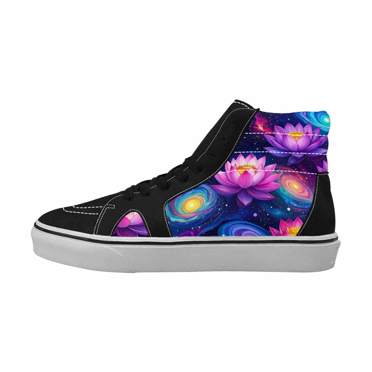 WOMEN'S Lotus Galaxy High Top Canvas Neon Fantasy Shoes