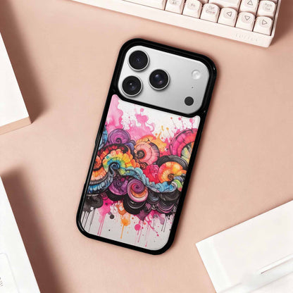 iPhone 17 Pro Case — Tie Dye Swirls Black Pink Tie, Custom Print Case Cover