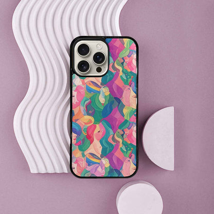iPhone 16 Pro Max Case — Polysexual Flag Color Theme Small Rainbow, Custom Designed Case Cover