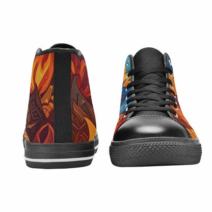 MEN'S Fire Flame High Top Canvas Dreamcore Custom Sneakers