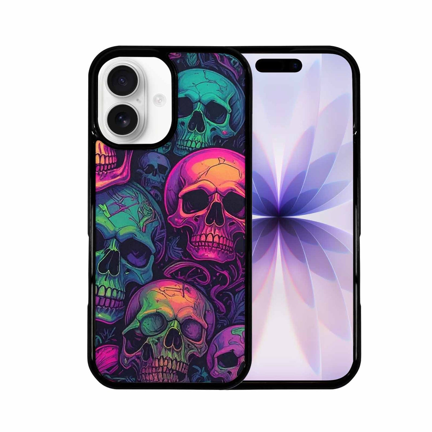 iPhone 17 Case — Skulls Neon Punk Small Gothic Skulls, Custom Made Phone Cover