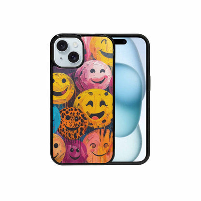 iPhone 15 Case — Smiley Faces Animal Printsmile, Custom Printed Phone Case