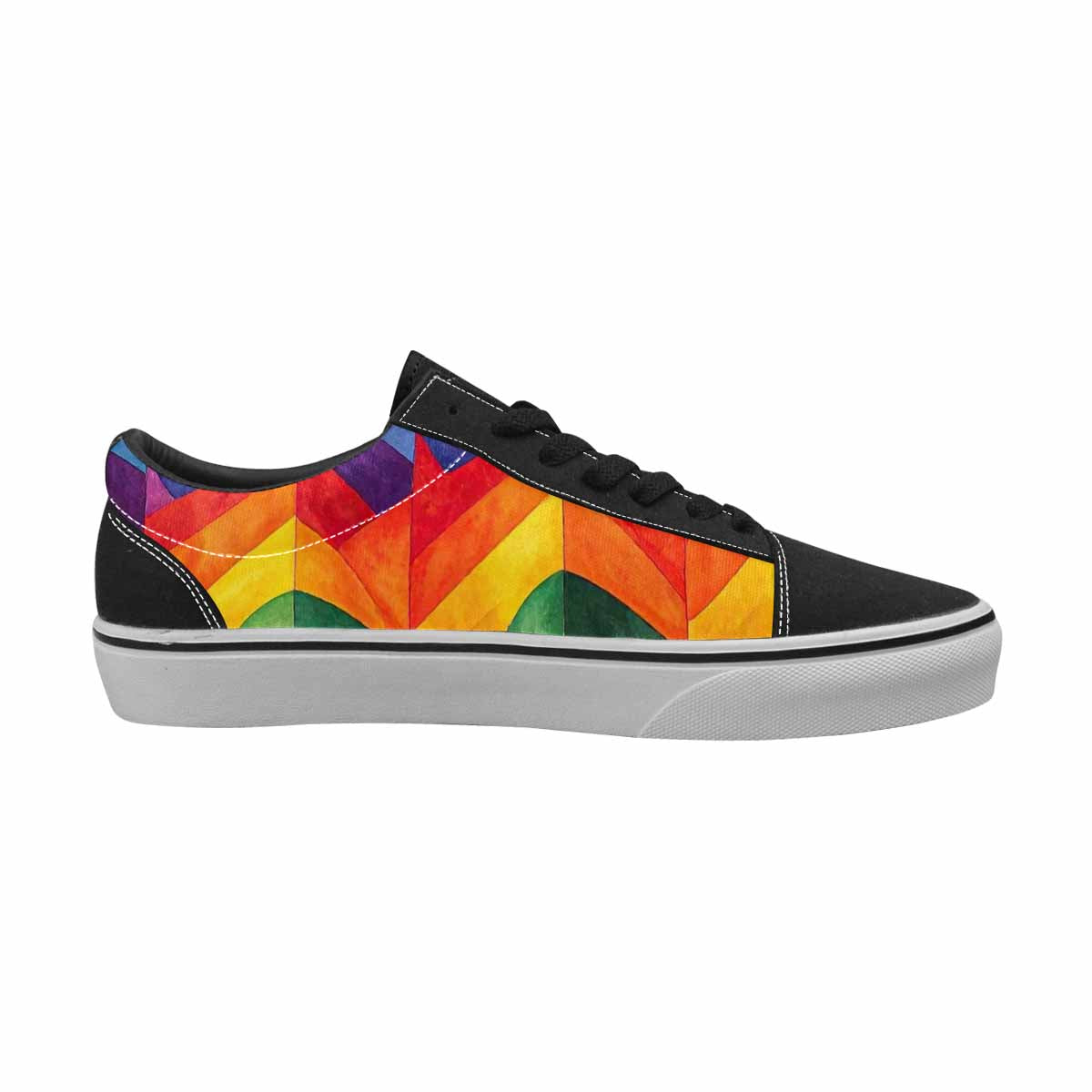 WOMEN'S Rainbow Pride Flag Canvas Lace-Up Wallpaper Art Shoes