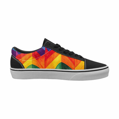 WOMEN'S Rainbow Pride Flag Canvas Lace-Up Wallpaper Art Shoes