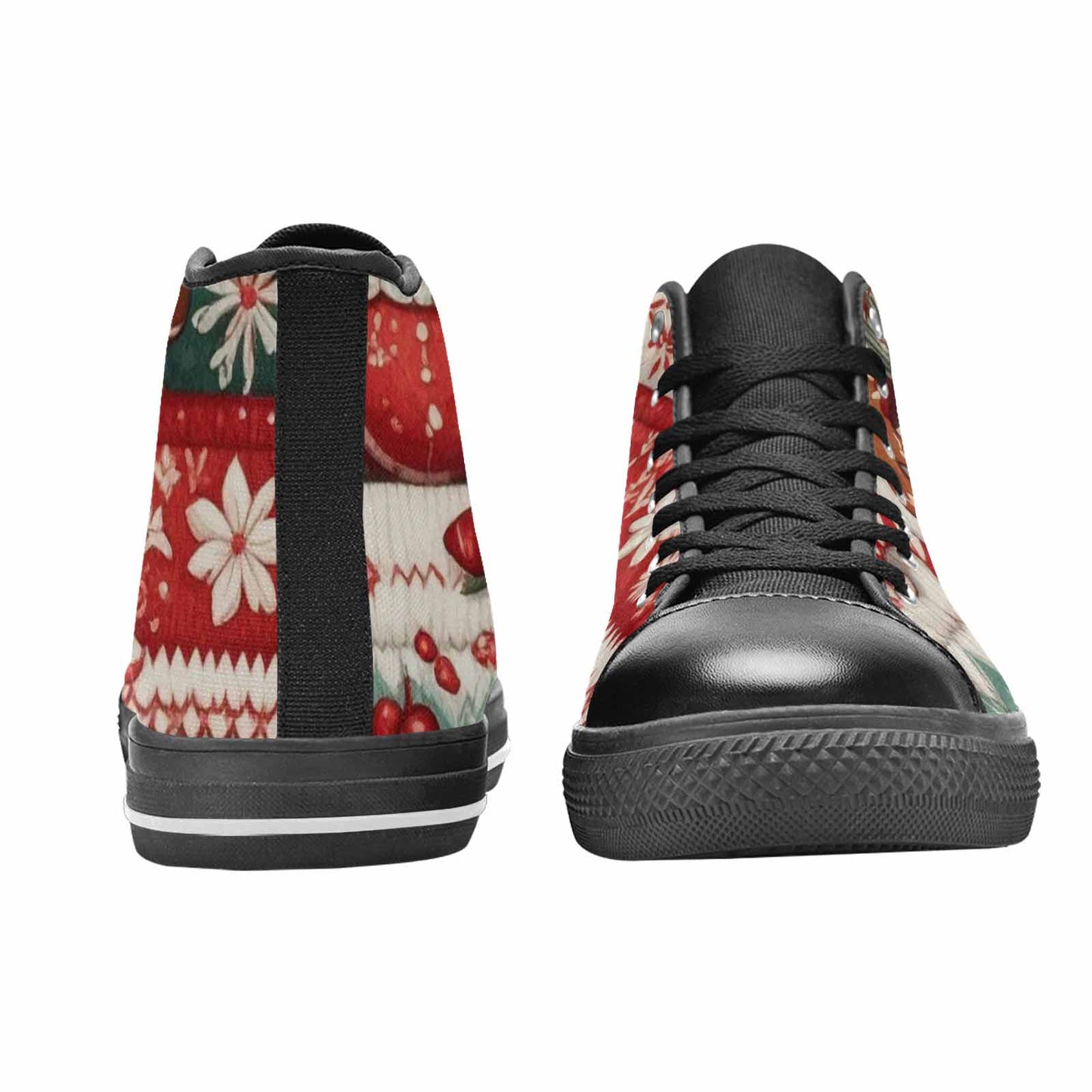 MEN'S Christmas Holly Snowflake High Top Canvas Dark Academia Sneakers