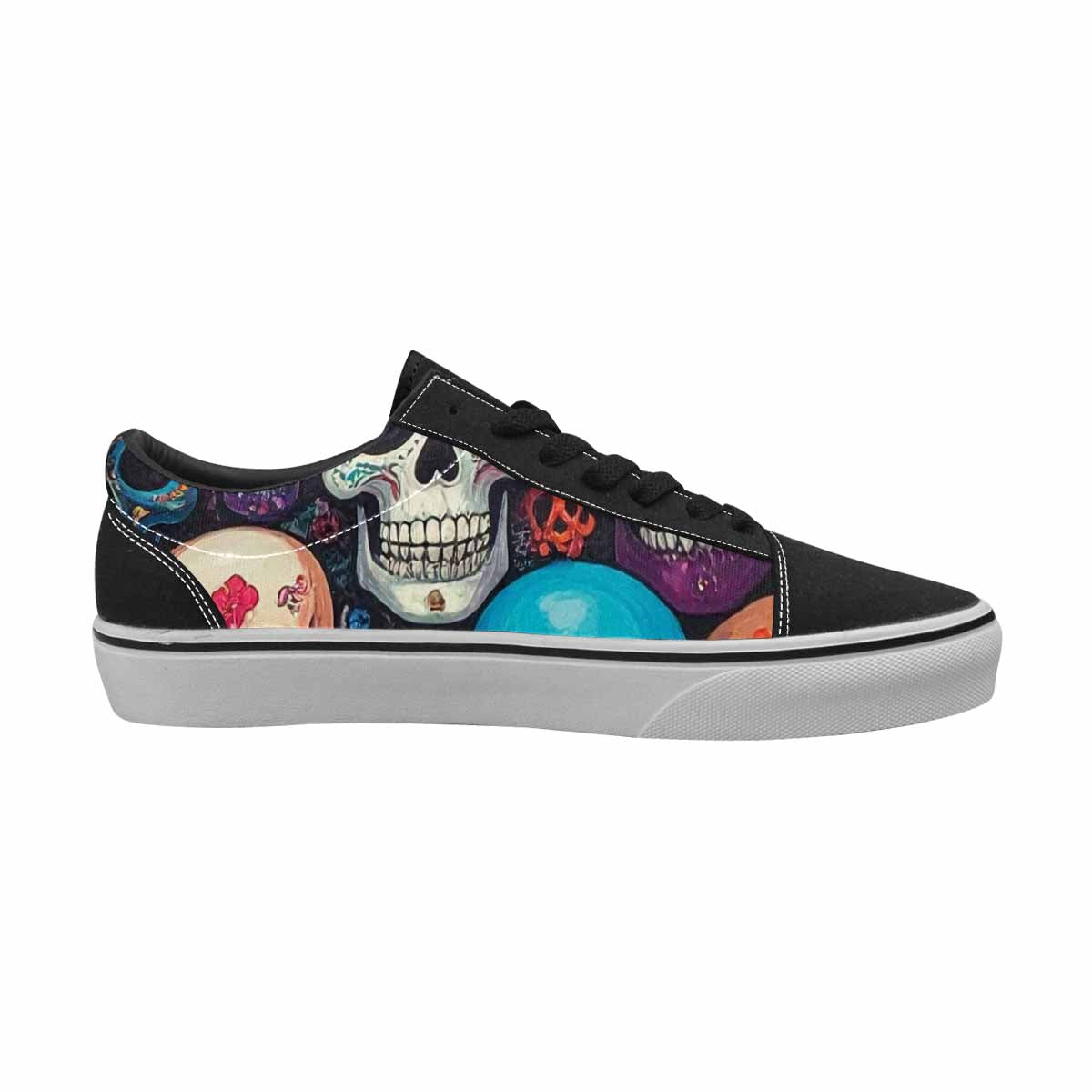 WOMEN'S Skulls (general) Skulls Lace-Up Canvas Aesthetic Custom Shoes