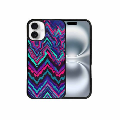 iPhone 16 Plus Case — Psychedelic Chevron Vortex, Custom Phone Case