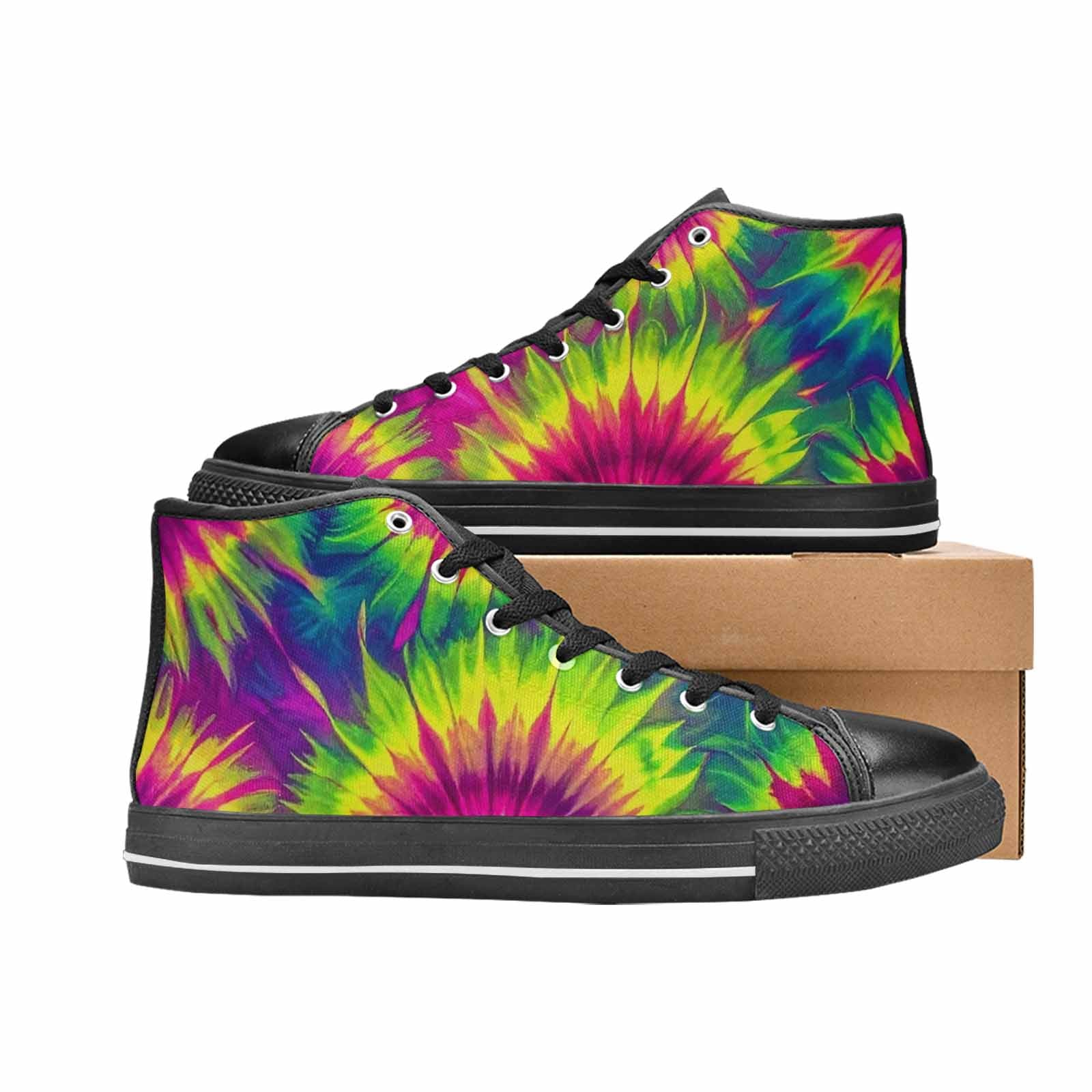 WOMEN'S Tie Dye - High Top Canvas Cottagecore Custom Sneakers