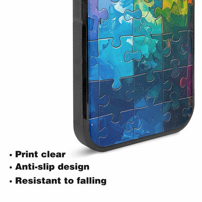 iPhone 15 Plus Case — Autism Puzzle Pieces Puzzle Piece Pattern, Custom Print Case Cover