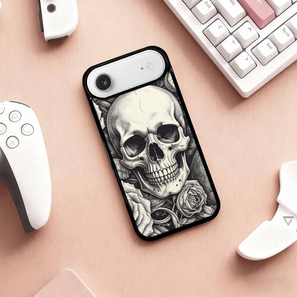 iPhone 17 Air Case — Skulls Roses Pen Ink Gothic Skulls, Personalized Phone Case