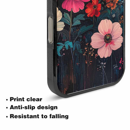 iPhone 15 Pro Max Case — Shadowy Glitch Floral Pattern Hundreds Of, Custom Printed Phone Case