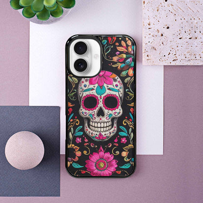 iPhone 16 Case — Colorful Dia De Los Muertos Sugar, Custom Made Phone Cover