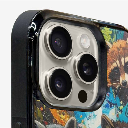 iPhone 15 Pro Max Case — Raccoon Bandit Raccoon Bandit Pattern Hundreds, Original Design Phone Case