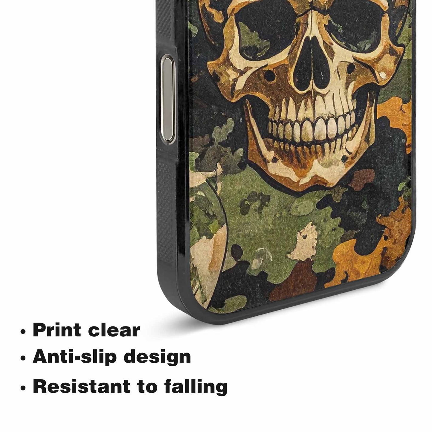 iPhone 16 Pro Max Case — Military Camo Texture Combined With Distressed, Customized Protective Case
