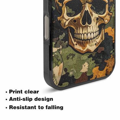 iPhone 16 Pro Max Case — Military Camo Texture Combined With Distressed, Customized Protective Case