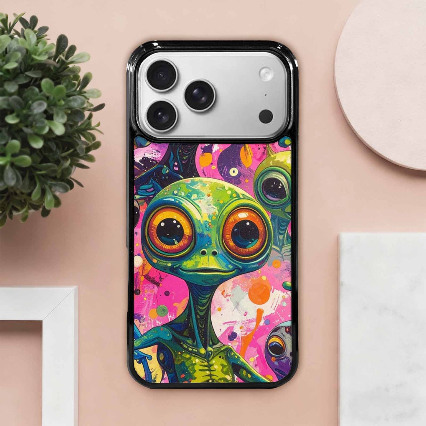 iPhone 17 Pro Max Case — Seamless Tileable Pattern Of Alien Scifi, Custom Phone Case