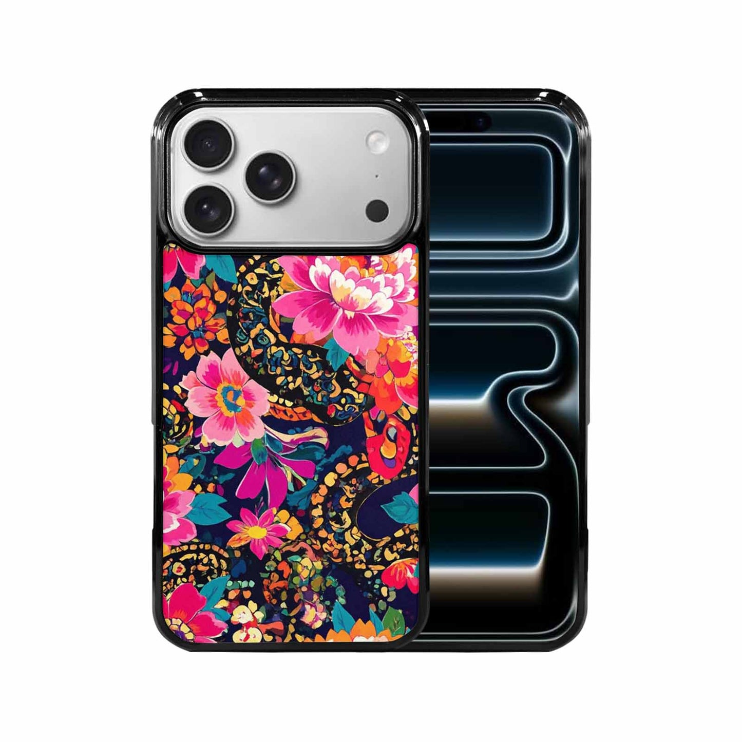 iPhone 17 Pro Max Case — Snakes Print Floral Seamless Floral, Custom Art Phone Cover