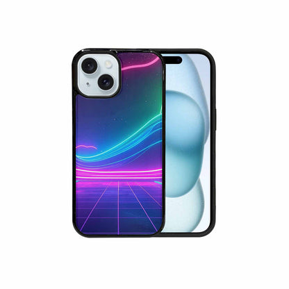 iPhone 15 Case — 1980s Neon Cartoon Art Pattern, Custom Art Phone Cover