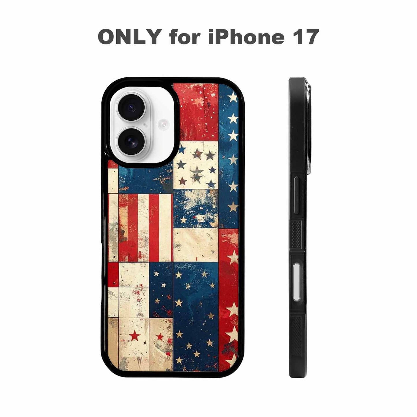 iPhone 17 Case — Small American Flag Stars Galaxy Space, Custom Print Case Cover