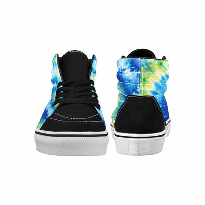 WOMEN'S Tie Dye Swirl High Top Canvas Neon Fantasy Custom Shoes