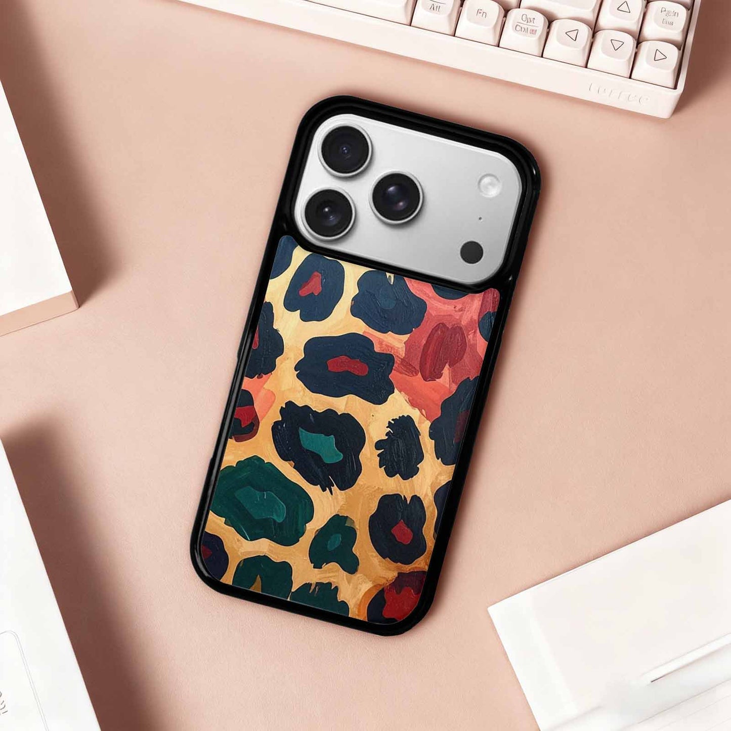iPhone 17 Pro Case — Leopard Wallpaper Print Animal Print, Customized Protective Case
