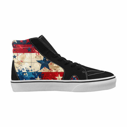 MEN'S Patriotic Stars Stripes High Top Canvas Kaleidoscope Sneakers